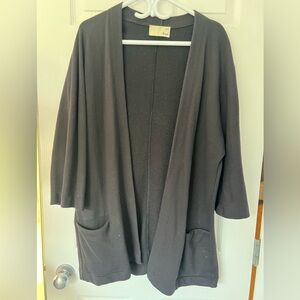 Aritzia Wilfred free knit cardigan with patch pockets in black